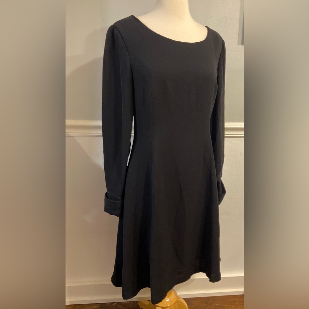 Vintage, beautiful, black, long sleeve fitted dress.